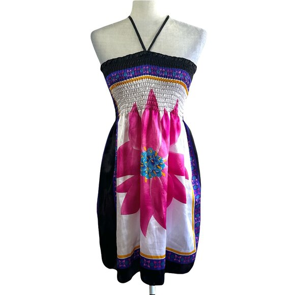 Cristina Love Y2K Satin Tunic Dress Halter Stretch Dress - Picture 1 of 1